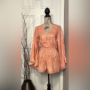 Ooh La La Boutique Orange Spotted Animal Print Romper